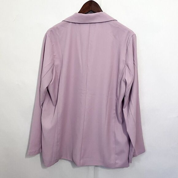 HYFVE Blazer Women Size L Pastel Purple Long Line One Button - Picture 2 of 8